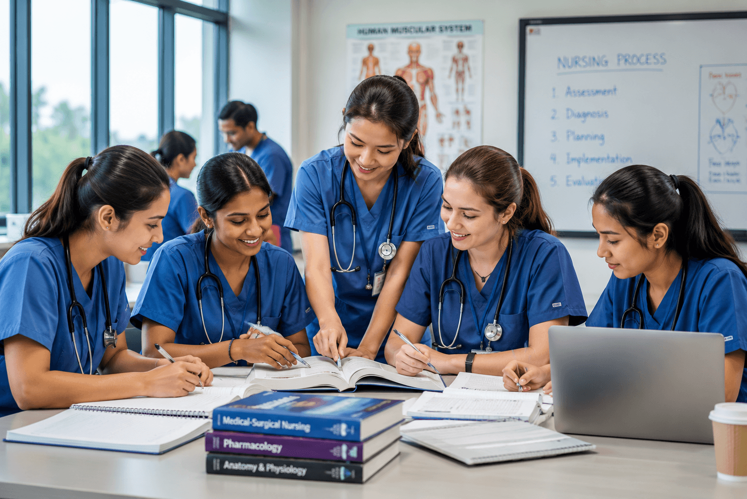 Nursing candidate preparing enrolment documents